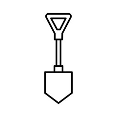 shovel icon Simple outline illustration