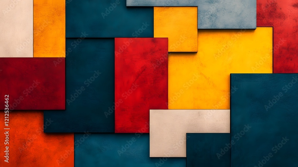 Aufkleber sleek and colorful abstract geometric architectural patterns