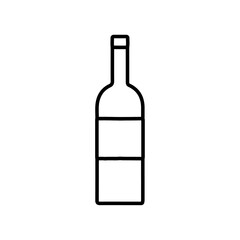 wine bottle icon Simple outline illustration