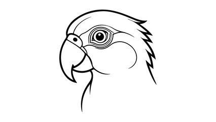illustration of a cartoon parrot head, simple cartoon parrot head vector illustration
