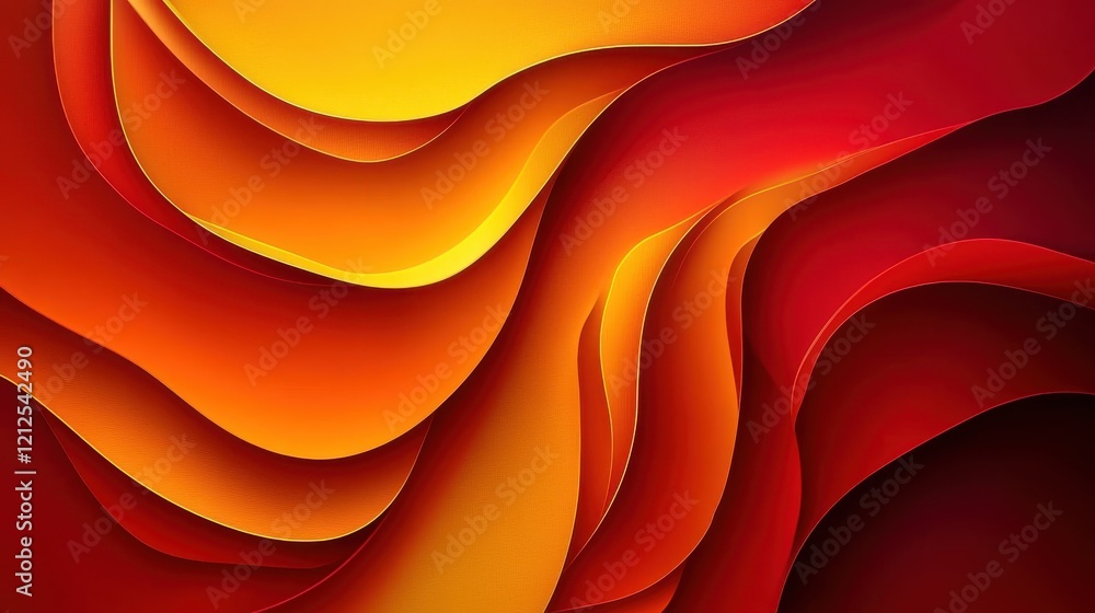 Poster dynamic abstract composition of flowing curves in vivid colors studio environment modern graphic art