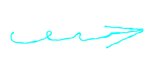 Hand drawn simple arrow drawn with wax crayon, chalk or charcoal. Uneven dry texture for underlining highlighting. Pencil drawn lines, strikethrough, grungy vector isolated on white