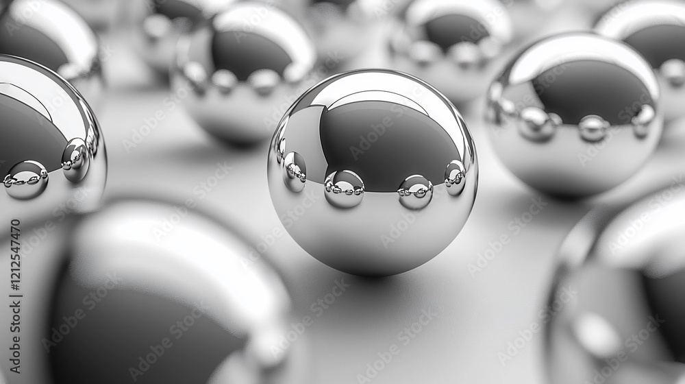 Poster abstract background of chrome spheres.