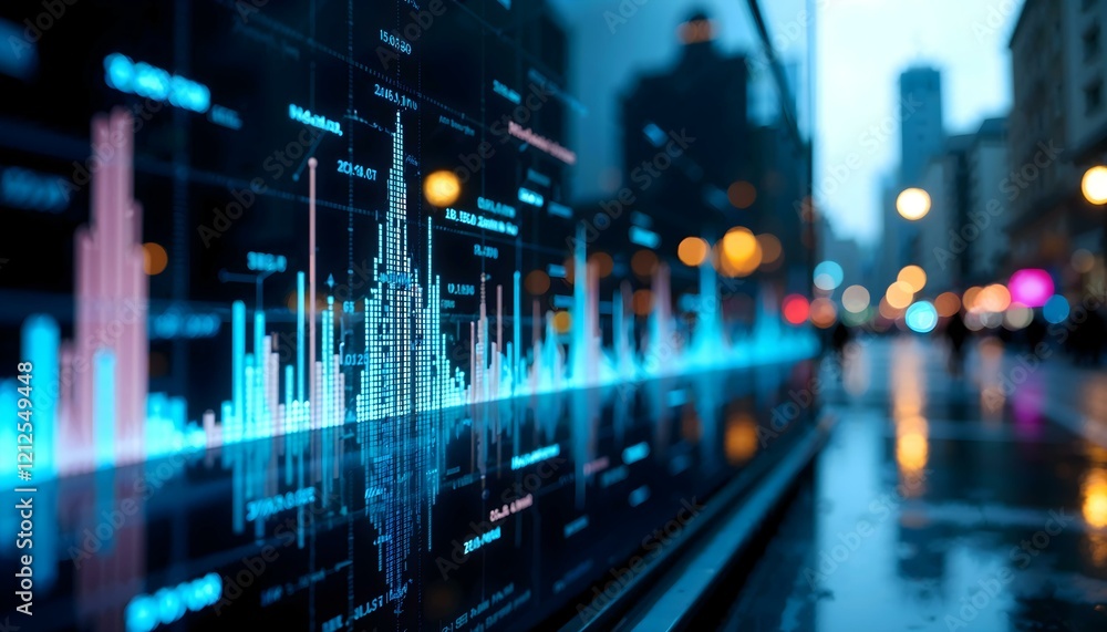 Aufkleber artistic data graph visualization emphasizing market trends and statistics