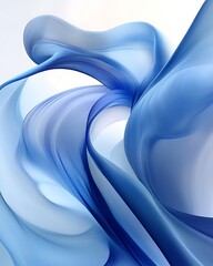 Abstract blue flowing fabric design.