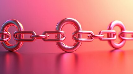 Quantum Computing: The future of cybersecurity . Metal chain links with a vibrant gradient background.