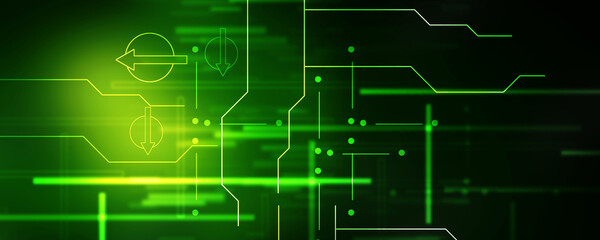 Obraz premium 2d illustration Abstract futuristic electronic circuit technology background