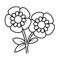 flower illustration coloring page printable