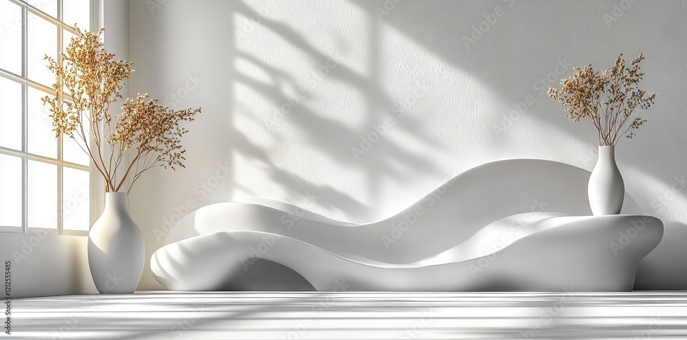 Aufkleber use a gradient-filled, grey empty room studio as the background to showcase your product
