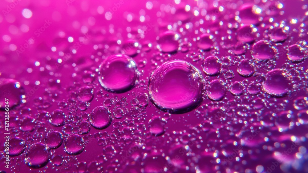 Poster floating glossy bubbles on vibrant neon gradient background abstract art digital design creative env