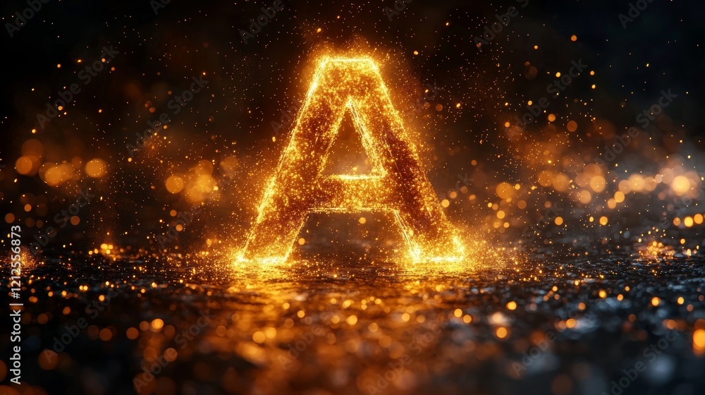 Poster futuristic sci-fi techno lights in a cool triangular shape