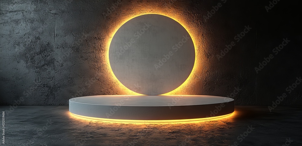 Poster an abstract minimal modern design with a white product background and empty blank space in the corne