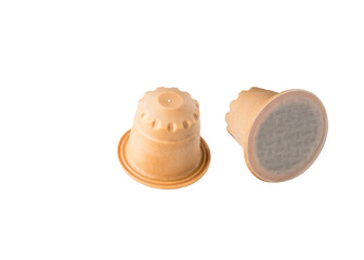 BIO coffee capsules, compostable capsules. recycling and zero waste concept