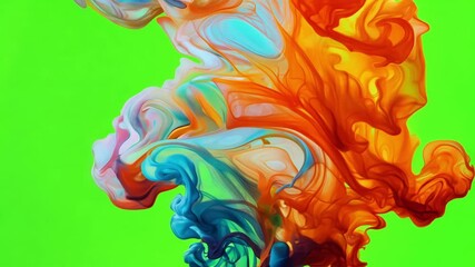 Radiant colors melting into each other. Green screen chromakey.