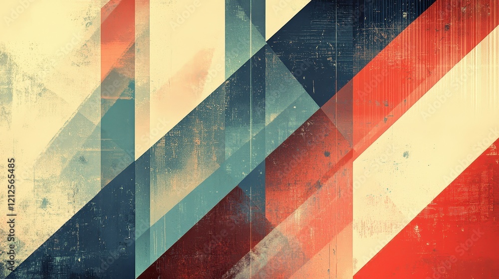 Poster abstract geometric design with vintage texture and color