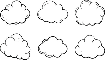 cloud icon line art vector illustration