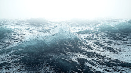 Naklejka premium Ocean Waves: A Stunning Seascape of Blue Water and White Horizon