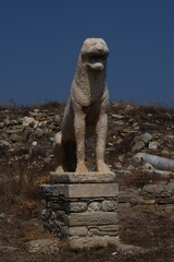 Fototapeta premium The old ruins of the unesco world heritage site of Delos Island in Greece