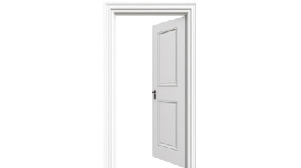 White door, isolated on transparent background