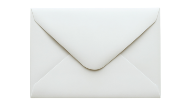 White envelope, isolated on transparent background