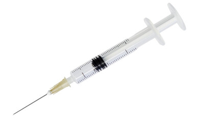 Fototapeta premium Medical syringe, isolated on transparent background