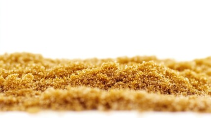 A pile of brown sugar on a white surface, great for food and recipe illustrations