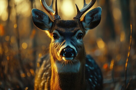 A close-up shot of a deer in a natural environment