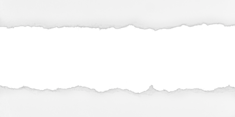 torn white paper frame border isolated on white or transparent png