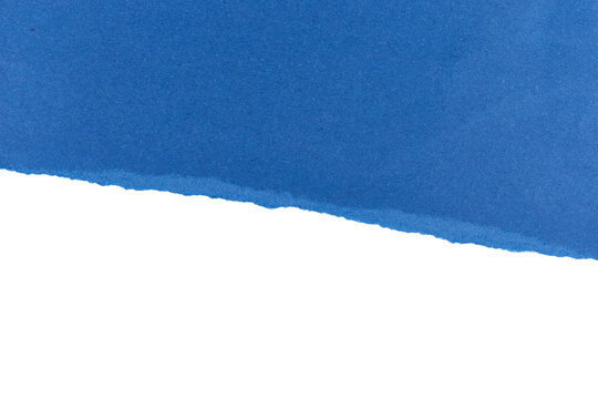 ripped blue paper edge isolated on white or transparent png