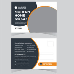 Post card design template. Postcard real estate, business postcards, postcard template, post card, postcard layout. Postcards design template