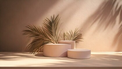 Unobtrusive botanical background with shadow on the wall