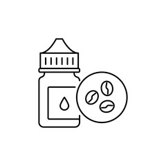 Coffee Bean Outline Icon represents a coffee flavor.