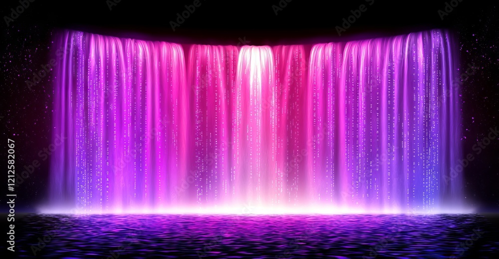 Poster electrical impulse, binary code. futuristic wave. neon streaming. data stream 3d illustration