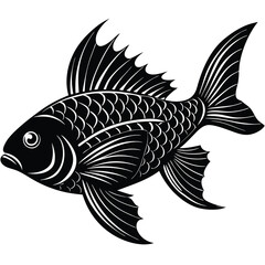 fish silhouette detailed fins