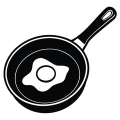  frying pan with egg outline