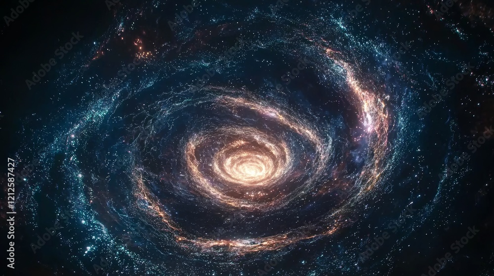Poster data visualization through big data, illustrated using data technology, set against a science backgr