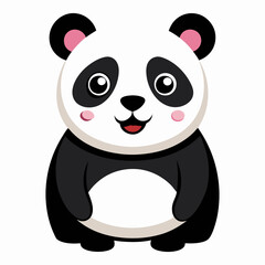 panda bear with a bamboo white background