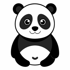 panda bear with a bamboo white background