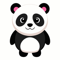 panda bear with a bamboo white background