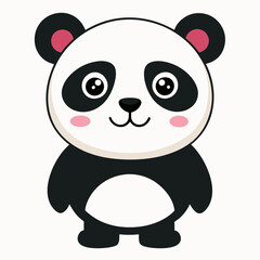 panda bear with a bamboo white background