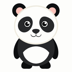 panda bear with a bamboo white background