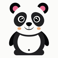 panda bear with a bamboo white background