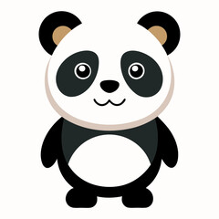 panda bear with a bamboo white background