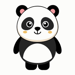 panda bear with a bamboo white background