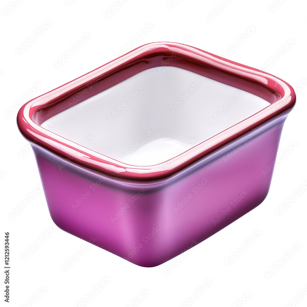Poster pink container with a white lid on a plain background for packaging and storage purposes isolated on