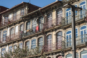 Obraz premium colored facade of a building in Porto Portugal