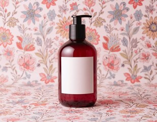 Red pump on pattern background