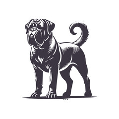 Bullmastiff Silhouette Vector Design Template Illustration