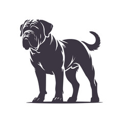 Bullmastiff Silhouette Vector Design Template Illustration