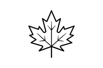 Canadian maple leaf black silhouette vector, maple leaf icon design 